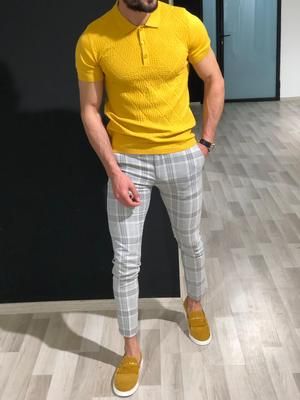 Capstone Yellow Polo Shirt – brabion | Stylish mens outfits, Mens .