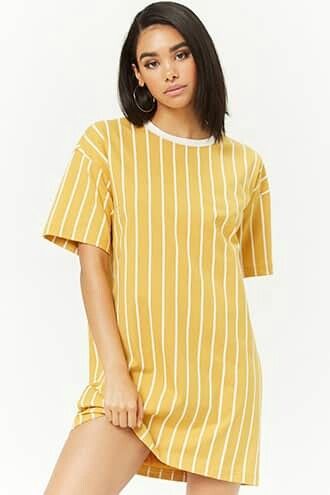Pin by Sanaa Smith on Outfits | Striped t shirt dress, Shirt dress .